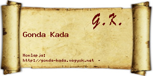 Gonda Kada névjegykártya